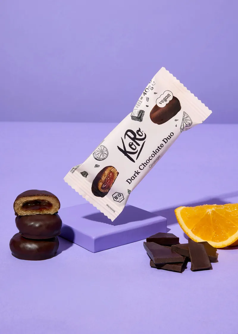 KoRo Bio Dark Chocolate Duo Orange 2 x 20 g – Produktbild 1 von 5
