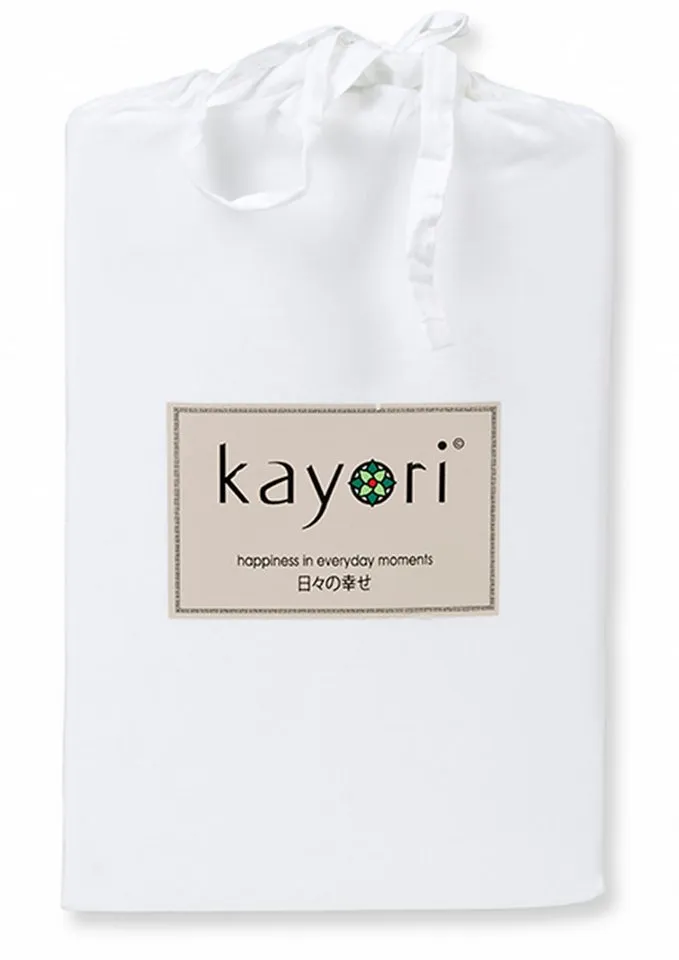 Kayori Kayori Spannbettlaken Kai, Renforcé, Gummizug: rundum, (1 Stück), 100% Baumwolle, Weiß, – Produktbild 2 von 2