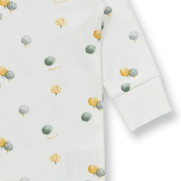 Sense Organics sense-organics Baby Strampler mit Baumdruck, Modell TONA, Weiß mit bäumen, – Produktbild 3 von 4