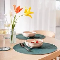 Clarissakork Clarissakork Tischset rund, Smaragd (grün), – Produktbild 1 von 1