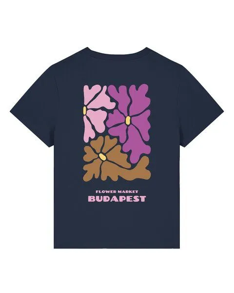 watapparel watapparel T-Shirt Frauen Budapest Flora, French navy, – Produktbild 3 von 3