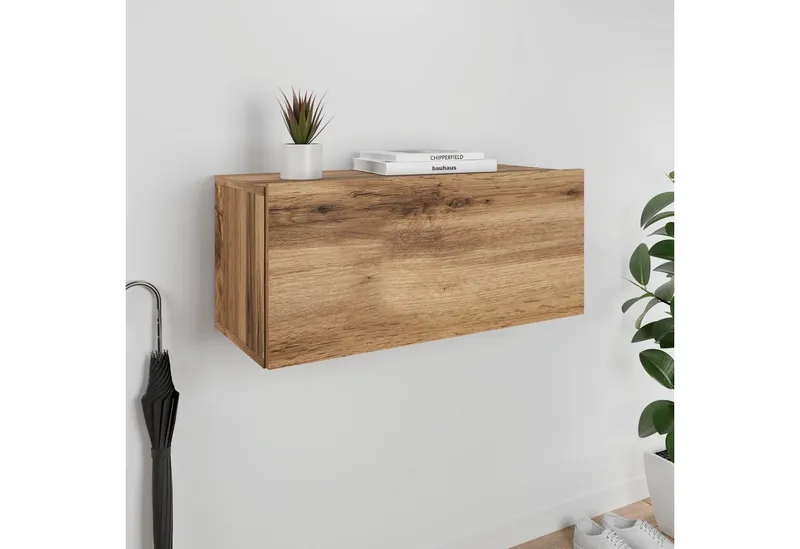 OTTO home Garderobenschrank Paris Kleine Garderobe Wandschrank 70 cm breit, 1 Klappe, Braun, – Produktbild 2 von 5