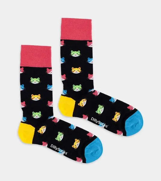 DillySocks DillySocks Socken Kitty Parade aus Biobaumwoll-Mix, Mehrfarbig, – Produktbild 1 von 2