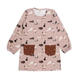 Walkiddy Kinder Kleid GOTS zertifiziert Bio-Baumwolle, Altrosa, Katzen-Muster, Walkiddy – Produktbild 1 von 1