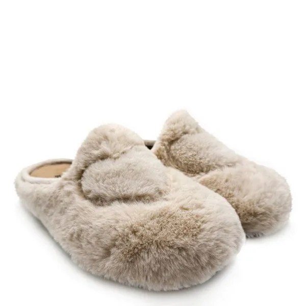 thies Rec Fluffy Heart Slipper von thies ® aus recyceltem PES, Beige, – Produktbild 1 von 4