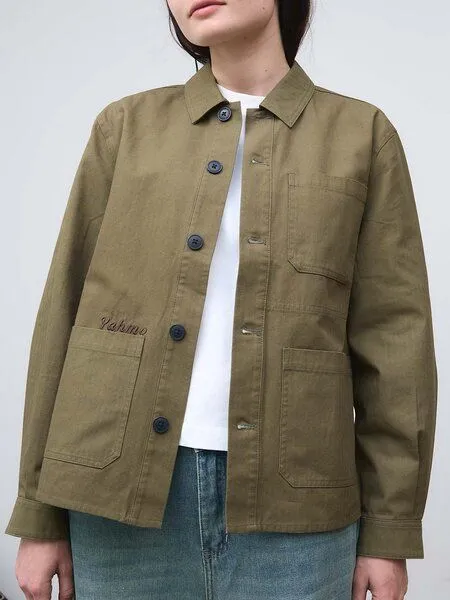 Yahmo Yahmo Otti Bestickte Workwear Jacke, Olivgrün, – Produktbild 4 von 4