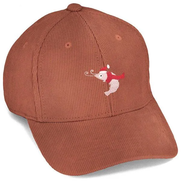 LIGARTI Bestickte Cord Cap – Jean–Luc die Weihnachtsgarnele – LIGARTI Tiermanufaktur, Terracotta, – Produktbild 1 von 4