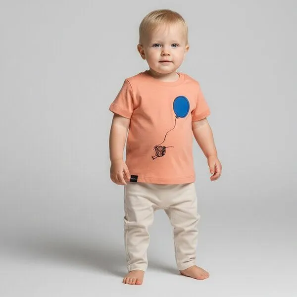 little kiwi little kiwi Baby T-Shirt, "Ballonfahrt", Volcano Stone, Volcano stone (rosa), – Produktbild 1 von 2