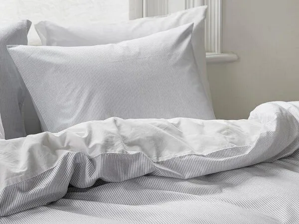 Yumeko Kissenbezug "Yumeko" aus Baumwolle TENCEL, White stripe, – Produktbild 1 von 4