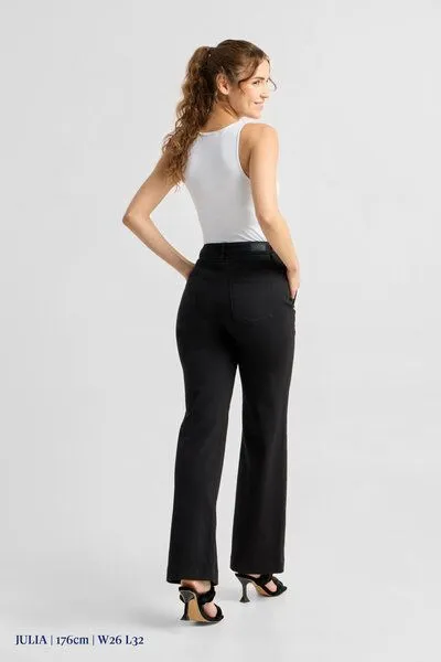 DAWN Damen Jeans DEW Flared High Waist French Pocket DAWN Bio-Baumwolle, Blue, – Produktbild 8 von 8