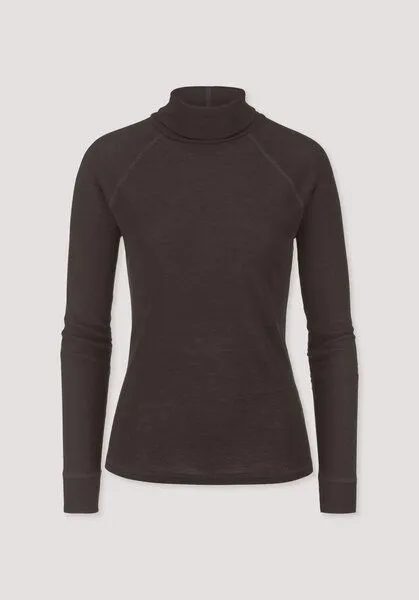 hessnatur hessnatur Longsleeve Slim aus Bio-Merinowolle und TENCEL Lyocell, Kakao braun, – Produktbild 4 von 4