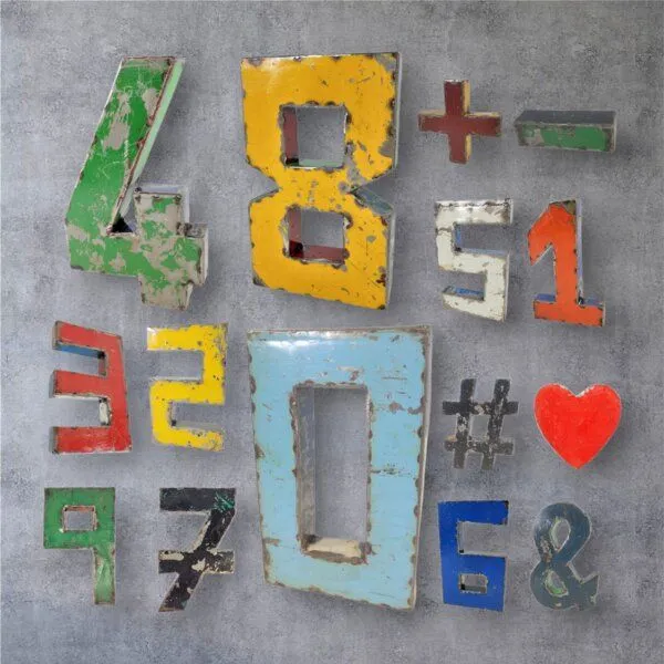 Moogoo Creative Africa Moogoo Creative Africa Zahl Ziffer 0-9 aus recycelten Ölfässern -22 cm- Industrial Upcycling – Produktbild 1 von 6