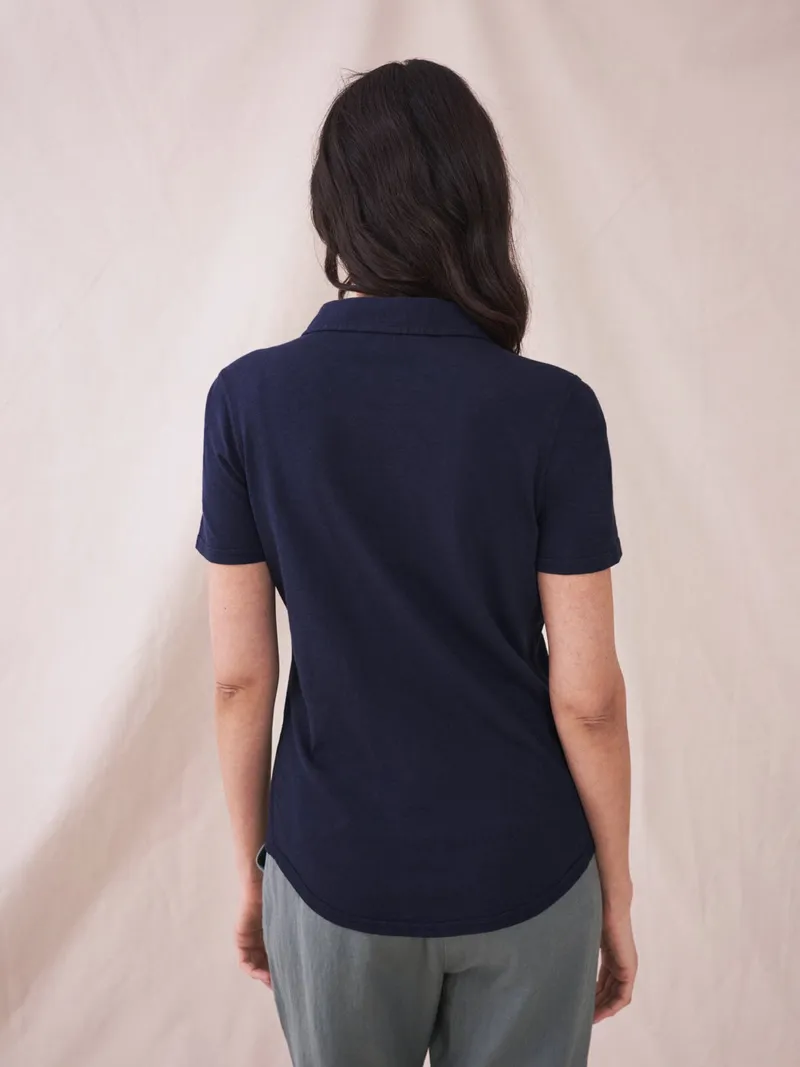 White Stuff Penny Jerseybluse mit Taschen - 48, Marineblau, – Produktbild 3 von 4
