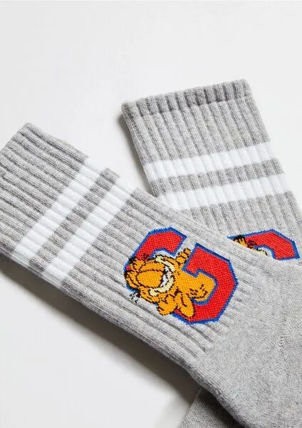 BeSocks BeSocks Bio-Tennissocken in grau - Garfield – Produktbild 3 von 3