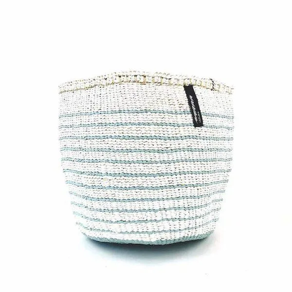 Mifuko KIONDO Körbe S - Sisal Aufbewahrungs- & Pflanzkorb - Upcycling by Mifuko, Blau, – Produktbild 2 von 3