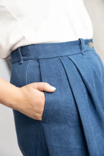Jyoti - Fair Works Jyoti - Fair Works Bio-Baumwolldenim Culotte Awasi, Denim, – Produktbild 2 von 4