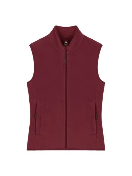 YTWOO YTWOO Damen ärmellose Fleecejacke enganliegend aus 100% recyceltem Polyester, Burgundy, – Produktbild 3 von 4