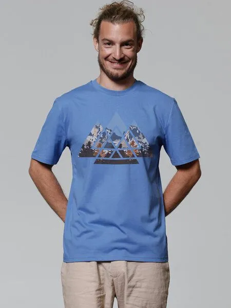 watapparel watapparel T-Shirt Unisex Geometric Landscape, Bright blue, – Produktbild 2 von 3