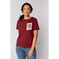 watapparel watapparel T-Shirt Frauen Tarot The Pizza, Burgundy, – Produktbild 1 von 1