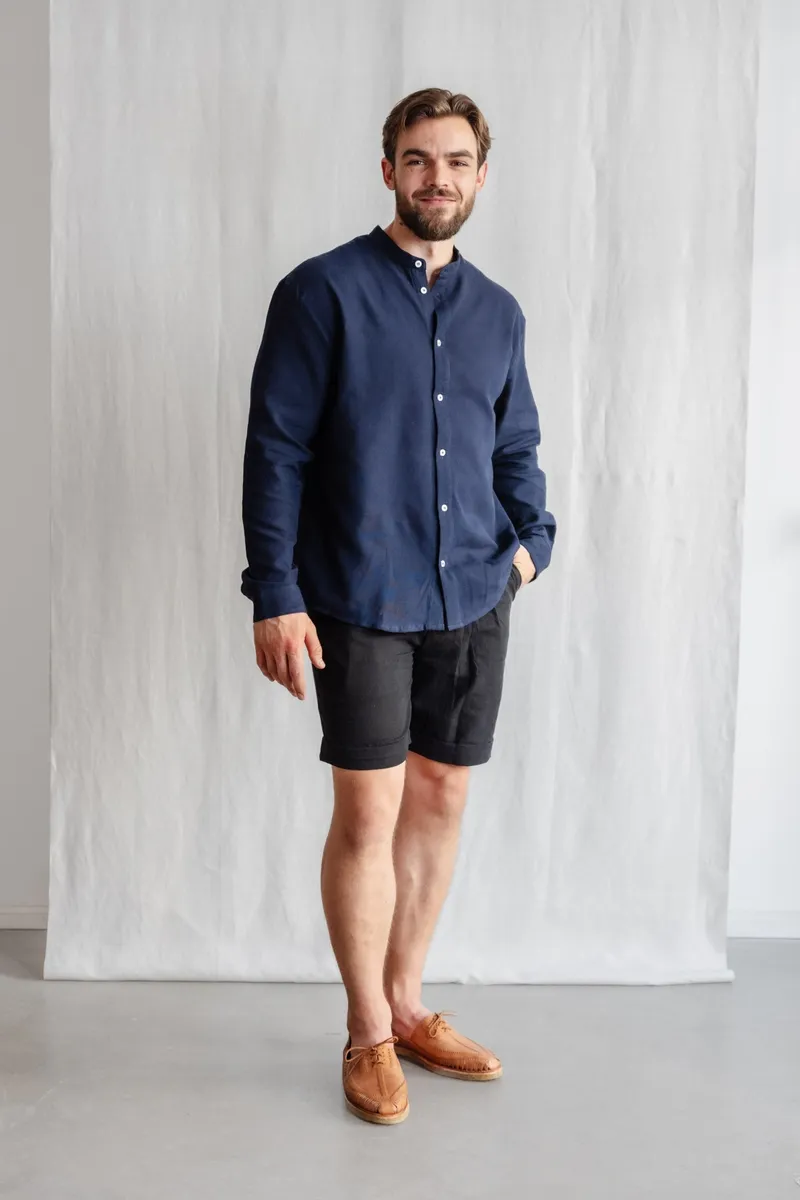 Jyoti - Fair Works Jyoti - Fair Works Herren vegan Hemd Harish Nachtblau, Extra dunkelblau, – Produktbild 2 von 2