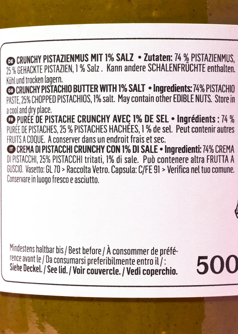 KoRo Crunchy Pistazienmus mit 1 % Salz 6 x 500 g – Produktbild 3 von 5