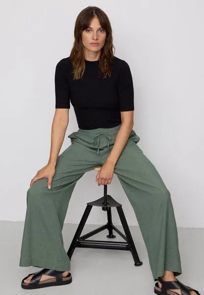 recolution Damen Hose aus Leinen und LENZING ECOVERO Viskose Mix - ALISMA - recolution, Khaki (grün), – Produktbild 1 von 4