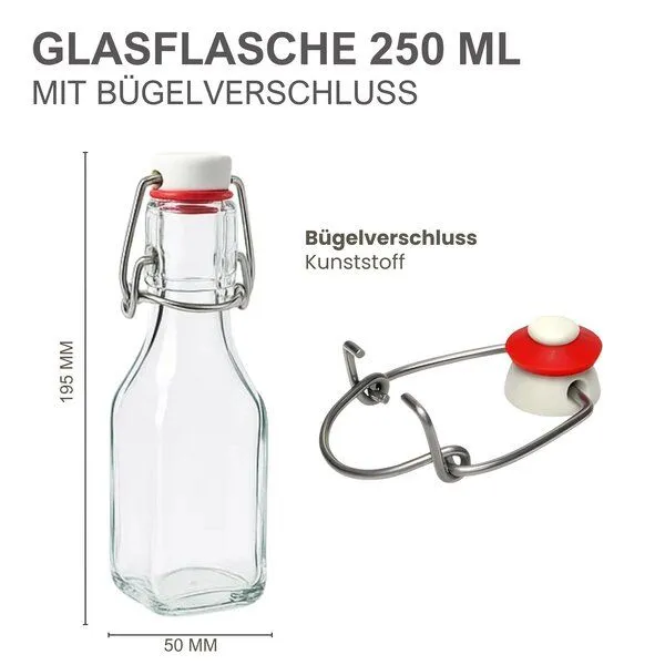 mikken mikken 6 kleine Glasflaschen mit Bügelverschluss 250 ml – Produktbild 4 von 4