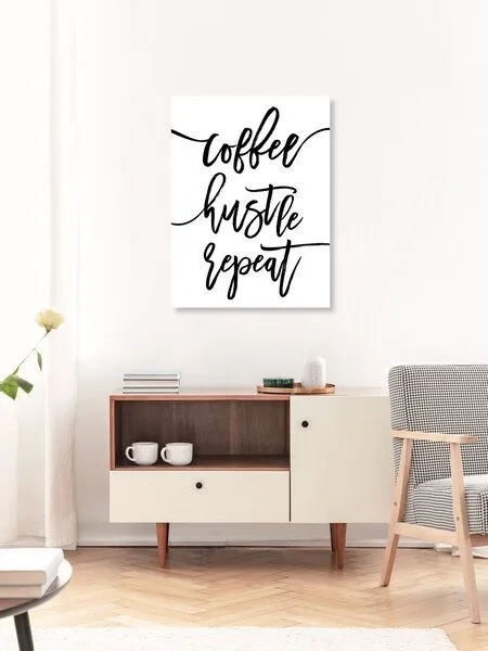 Photocircle Photocircle Poster / Leinwandbild - Coffee Hustle Repeat – Produktbild 3 von 4