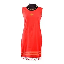 Africulture Africulture Kikoy Sommerkleid kurz, Strandkleid "Jua" mit Sonnen Stickmuster, made in Kenia – Produktbild 1 von 1