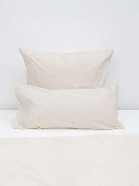 erlich textil erlich textil Fred Kopfkissenbezug aus weicher Bio-Baumwolle, made in Europe, Weiß, – Produktbild 2 von 6