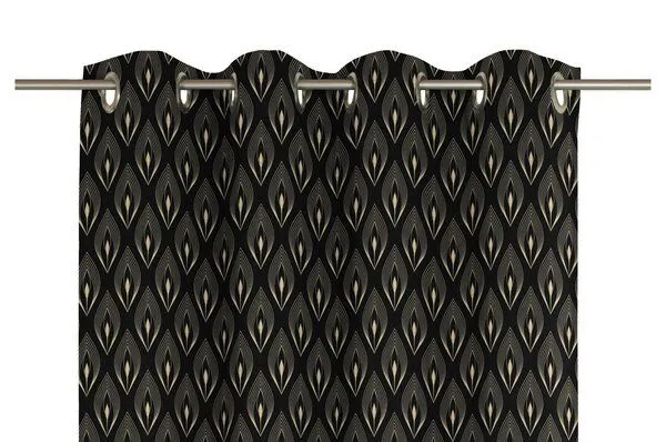 Nature by Adam Nature by Adam Vorhang aus 100% Bio-Baumwolle - Made in Germany - Feathers, Schwarz, – Produktbild 5 von 7
