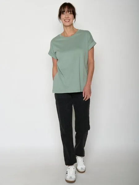 GreenBomb GREENBOMB Basic Loony - Sportliches T-Shirt aus Bio-Baumwolle mit Rollup Sleeve / GOTS / Fair & Vegan, Grün (blassgrün), – Produktbild 3 von 4