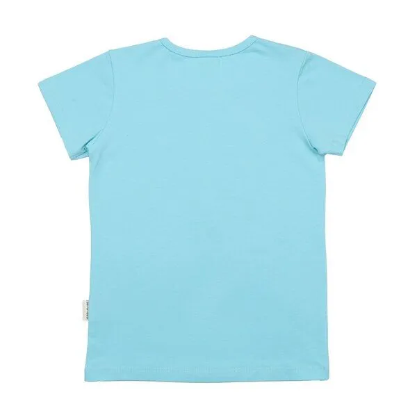 Walkiddy Walkiddy Kinder T-Shirt GOTS zertifiziert – Bio-Baumwolle, Hellblau mit Kolibri- & Blumenmotiv, Blau, – Produktbild 3 von 3