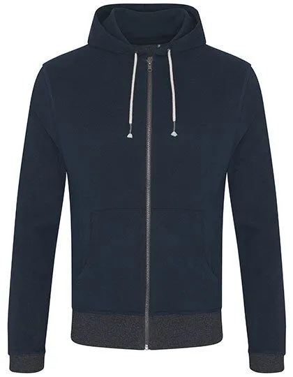 Ecologie by AWDis Ecologie by AWDis Okavango Sustainable Zoody Sweatjacke mit Kapuze, Navy / charcoal, – Produktbild 2 von 3
