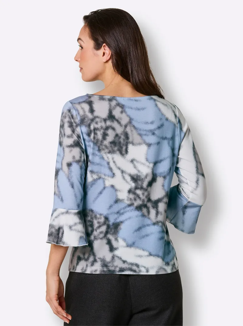 3/4-Arm-Shirt, Ecru-eisblau, – Produktbild 3 von 3