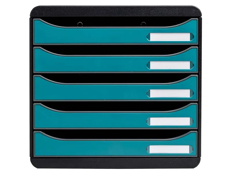 Exacompta Exacompta Schubladenbox "Skandi", DIN A4+, 5 Schubladen offen, pazifikblau – Produktbild 2 von 3