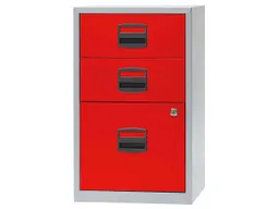 BISLEY Home BISLEY Home Container, 1 HR + 2 Schübe grau/rot – Produktbild 1 von 1