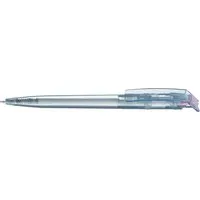 uma uma Kugelschreiber 'recycled PET-Pen' transparent mit buntem Clip, flieder – Produktbild 1 von 1