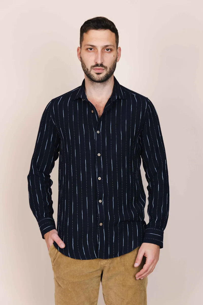 De IONESCU De IONESCU Herren vegan Hemd Calimani, Extra dunkelblau, – Produktbild 1 von 2
