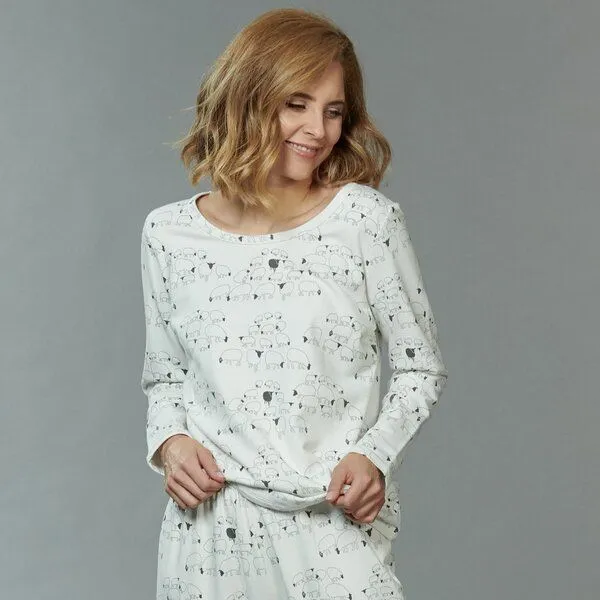 Kokon Zwo Kokon Zwo Pyjamashirt 100% Baumwolle (kbA), Weiss, – Produktbild 1 von 3