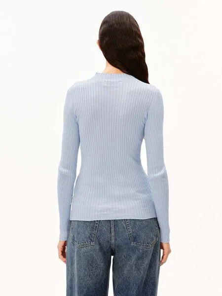 ARMEDANGELS ARMEDANGELS ALAANIA Damen Pullover Slim Fit aus Bio-Baumwolle, Mistblue, – Produktbild 3 von 4