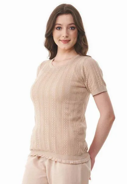 ORGANICATION ORGANICATION Strickpullover aus Bio-Baumwolle, Soft beige, – Produktbild 4 von 4