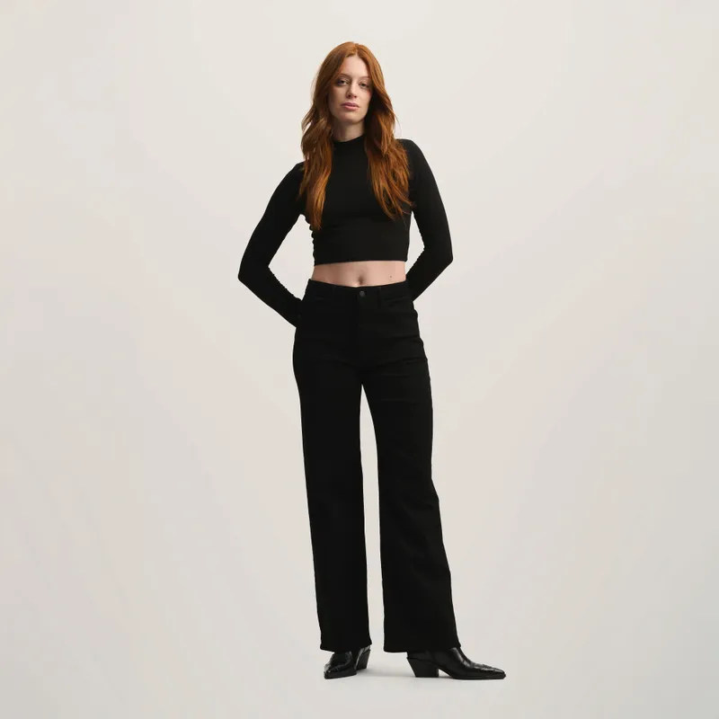 DAWN DEW Flared Soft Denim - Classic - Stay Black - Stay Black / 29 / 32 – Produktbild 1 von 1