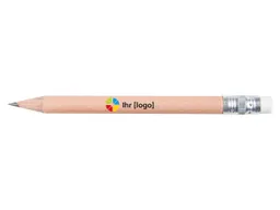 FSC-zertifizierter Bleistift rund 9,75 cm mit Radiertip, natur – Produktbild 1 von 1