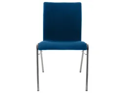 Besucherstuhl 'A45' Buche, Gestell verchromt, Steg, Vollpolster blau – Produktbild 1 von 1