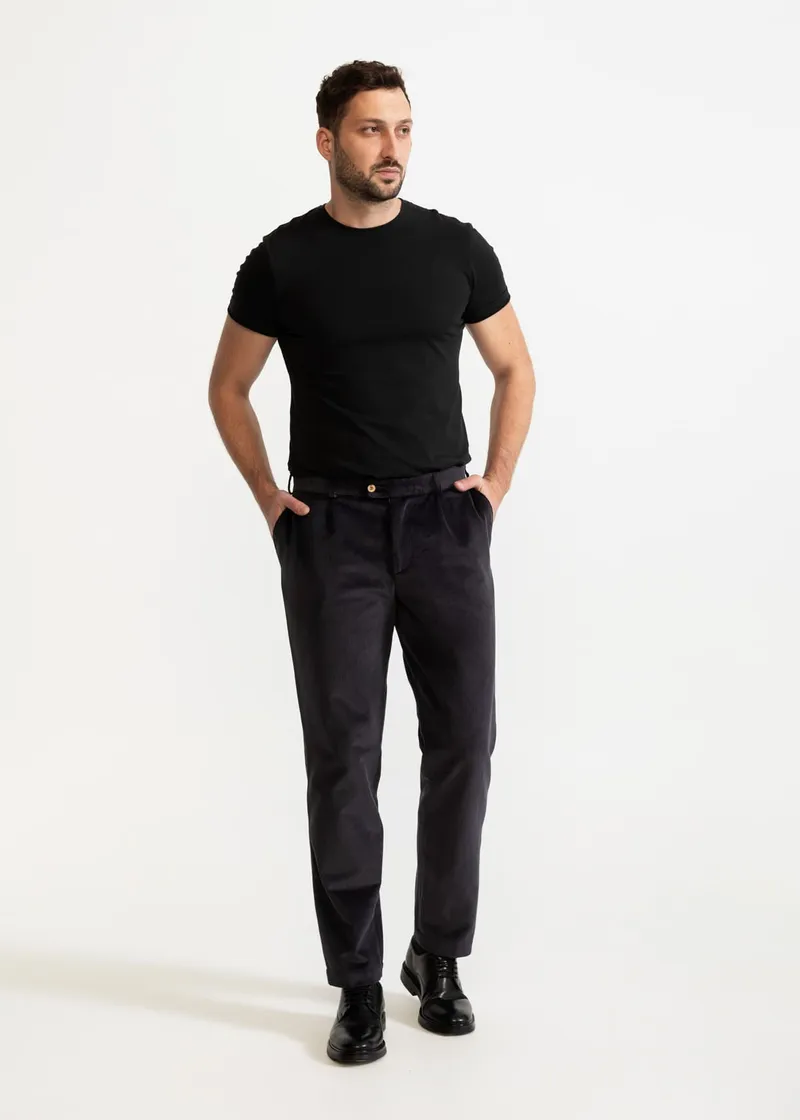 De IONESCU De IONESCU Herren vegan Hose Dacian Corduroy, Dunkelgrau, – Produktbild 1 von 2
