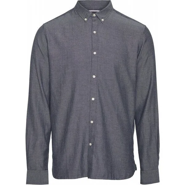 KnowledgeCotton Apparel KnowledgeCotton Apparel ELDER LS Twill Shirt GOTS, Blau, – Produktbild 1 von 2