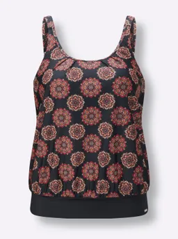 feel good Tankini-Oberteil schwarz-rot-bedruckt – Produktbild 1 von 1