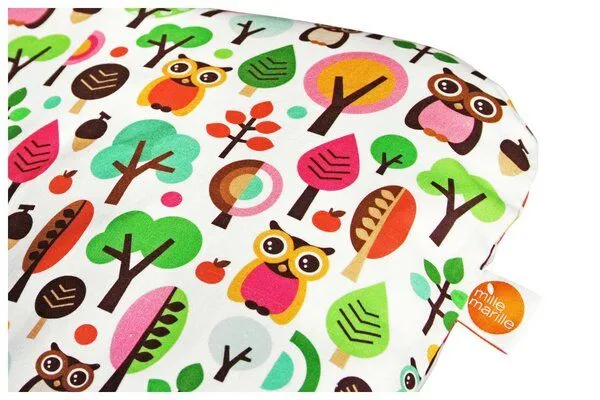 Millemarille Millemarille Wickelauflage 85x75 cm ERSATZBEZUG, Modern owls pink (eule), – Produktbild 5 von 5
