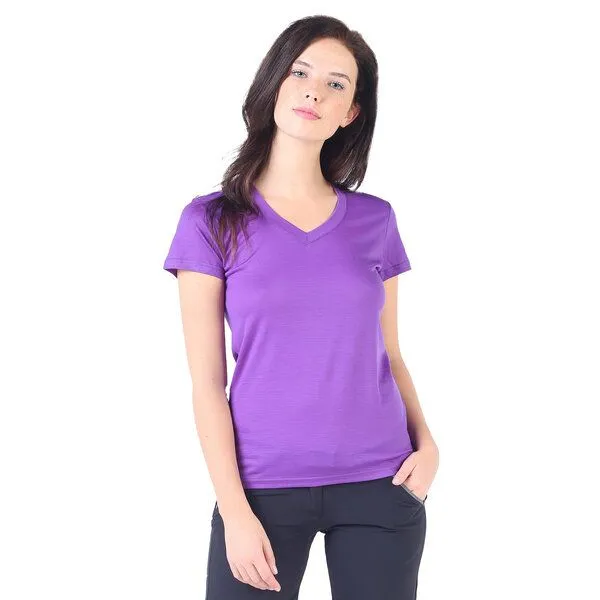 Woolona Woolona V-Shirt - CALIMA - 100% Merinowolle, Lila, – Produktbild 1 von 3
